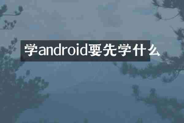 学android要先学什么
