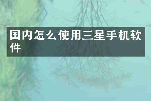 国内怎么使用三星手机软件