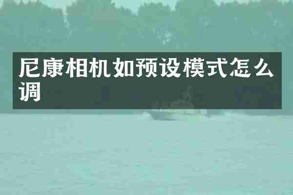 尼康相机如预设模式怎么调