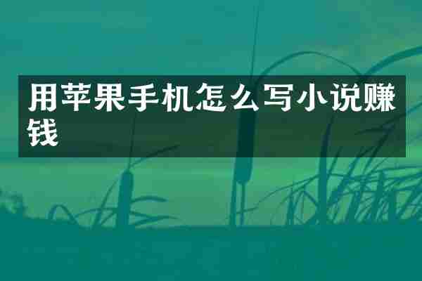 用苹果手机怎么写小说赚钱
