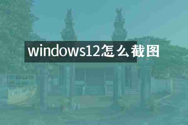 windows12怎么截图