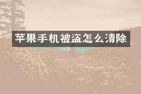 苹果手机被盗怎么清除