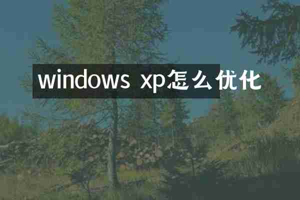 windows xp怎么优化