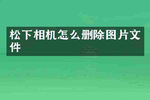 松下相机怎么删除图片文件