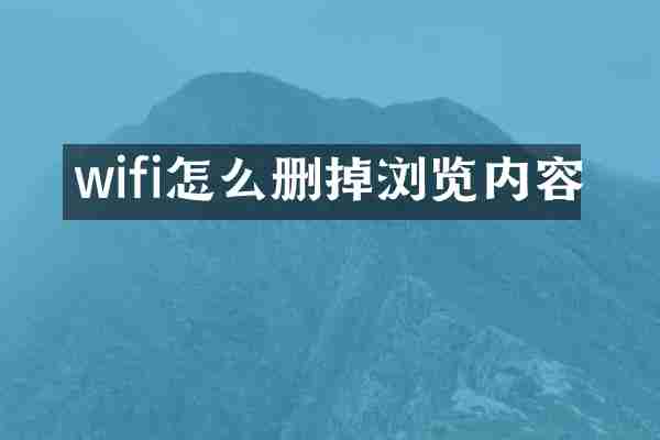 wifi怎么删掉浏览内容