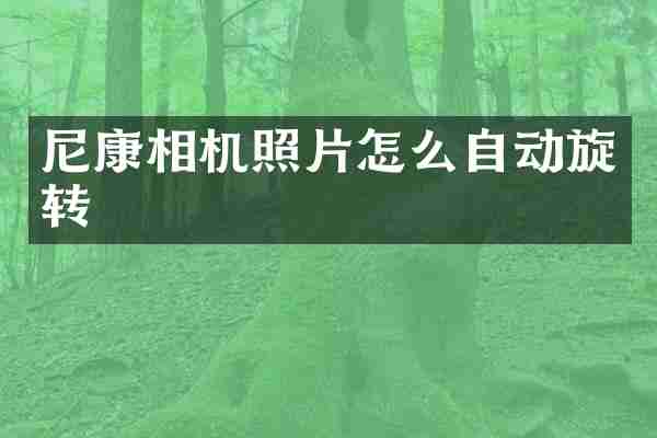 尼康相机照片怎么自动旋转