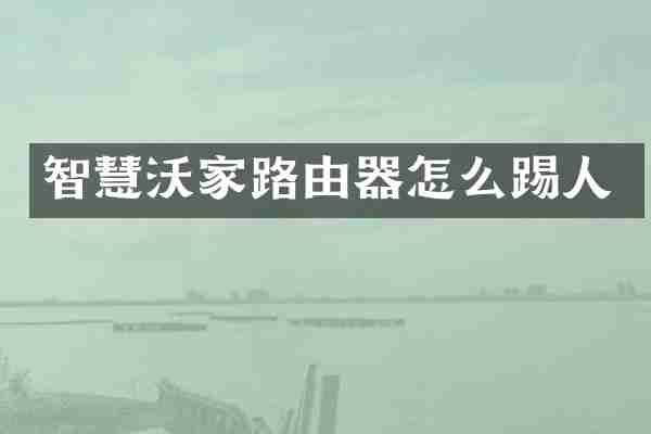 智慧沃家路由器怎么踢人