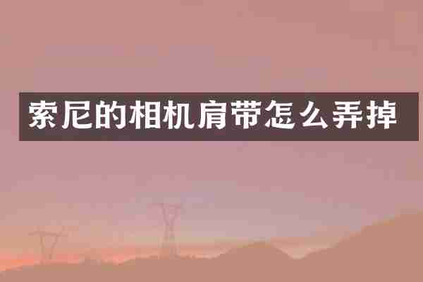 的相机肩带怎么弄掉