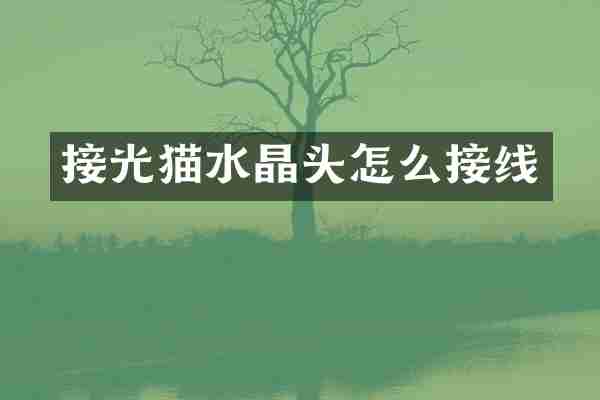 接光猫水晶头怎么接线