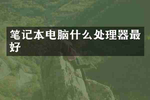 笔记本电脑什么处理器最好