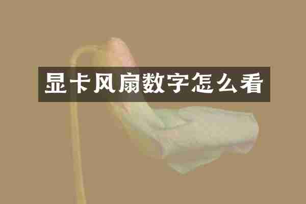 显卡风扇数字怎么看