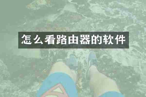 怎么看路由器的软件