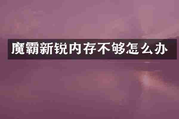 魔霸新锐内存不够怎么办