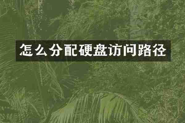 怎么分配硬盘访问路径