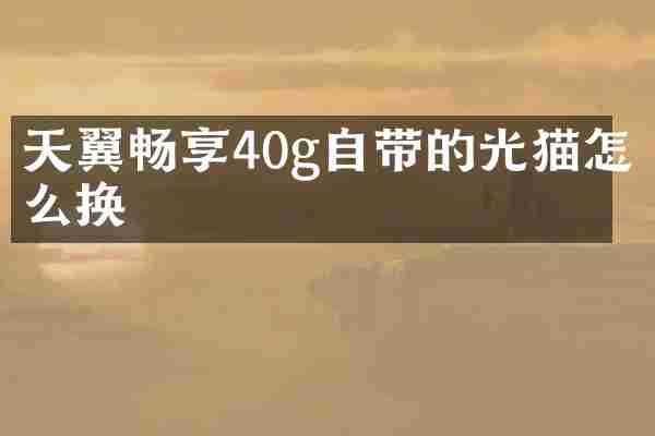 天翼畅享40g自带的光猫怎么换