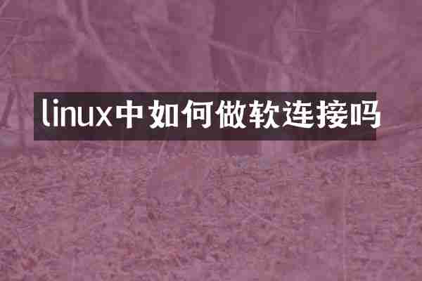 linux中如何做软连接吗