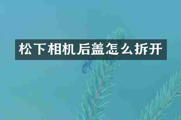 松下相机后盖怎么拆开