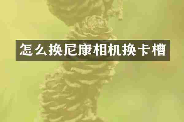 怎么换尼康相机换卡槽