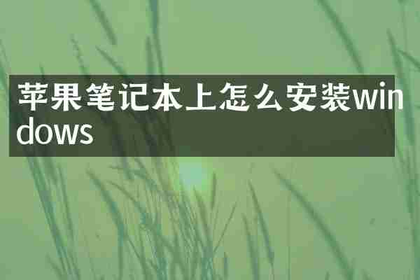 苹果笔记本上怎么安装windows