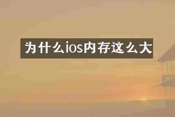 为什么ios内存这么大