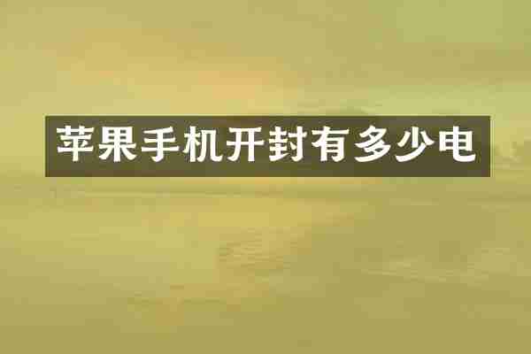 苹果手机开封有多少电