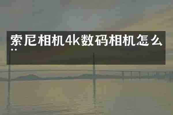 相机4k数码相机怎么用