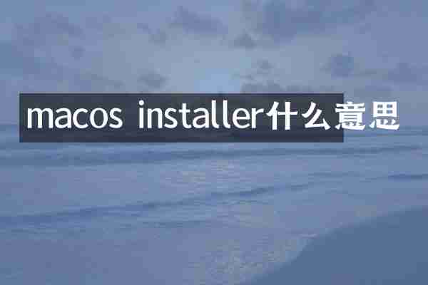 macos installer什么意思