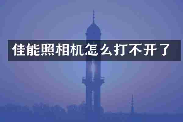 佳能照相机怎么打不开了