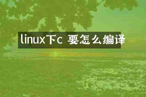 linux下c 要怎么编译