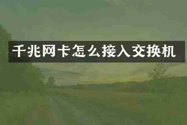 千兆网卡怎么接入交换机