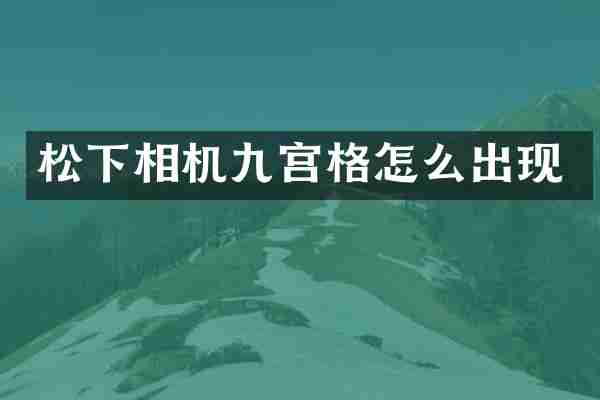 松下相机九宫格怎么出现