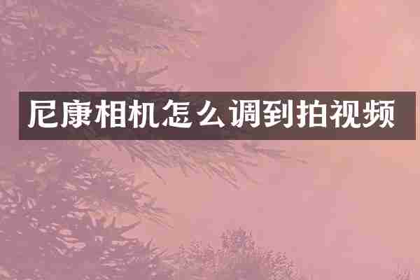 尼康相机怎么调到拍视频