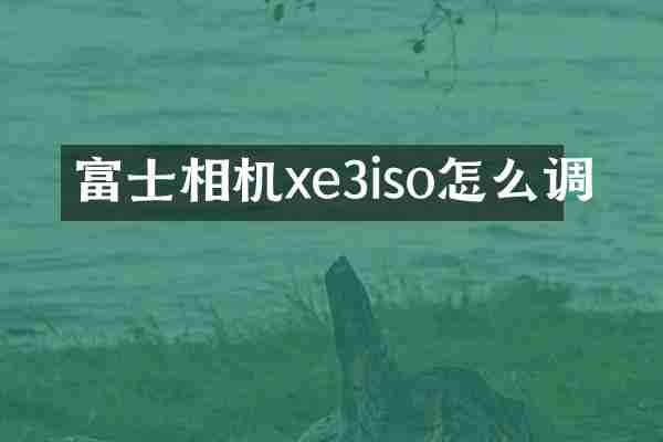 富士相机xe3iso怎么调