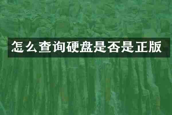 怎么查询硬盘是否是正版