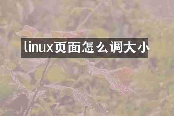 linux页面怎么调大小