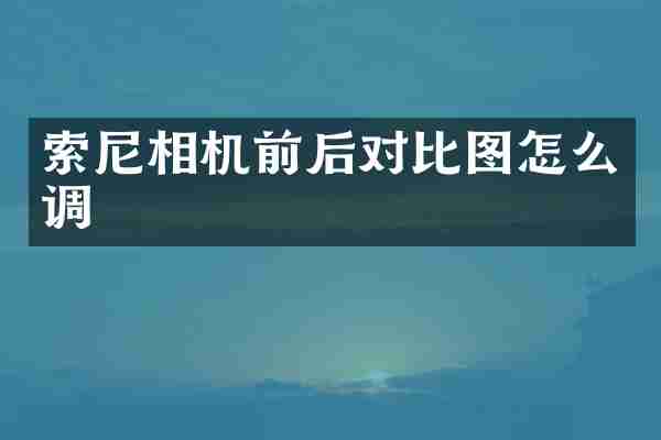 相机前后对比图怎么调