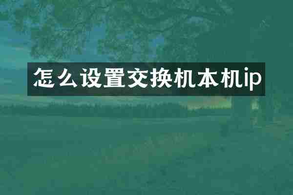 怎么设置交换机本机ip
