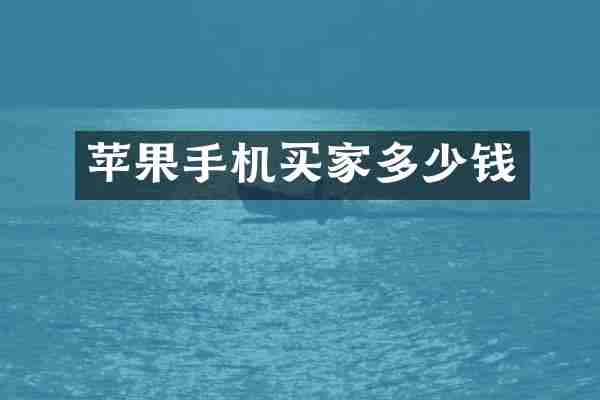 苹果手机买家多少钱