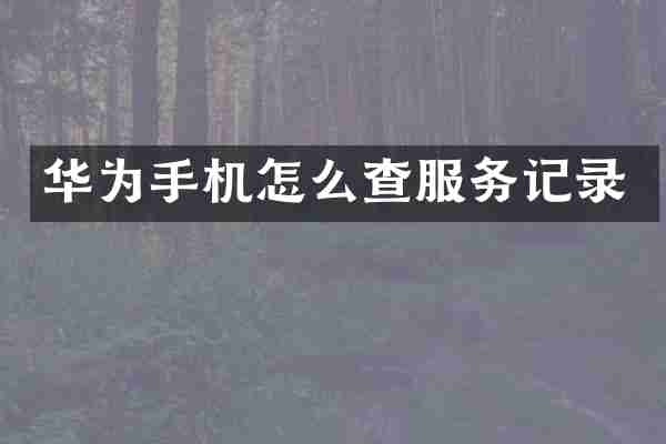华为手机怎么查服务记录