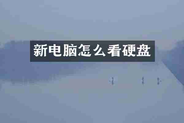 新电脑怎么看硬盘