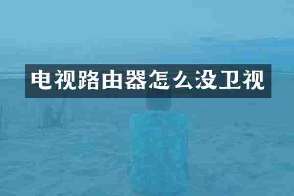 电视路由器怎么没卫视
