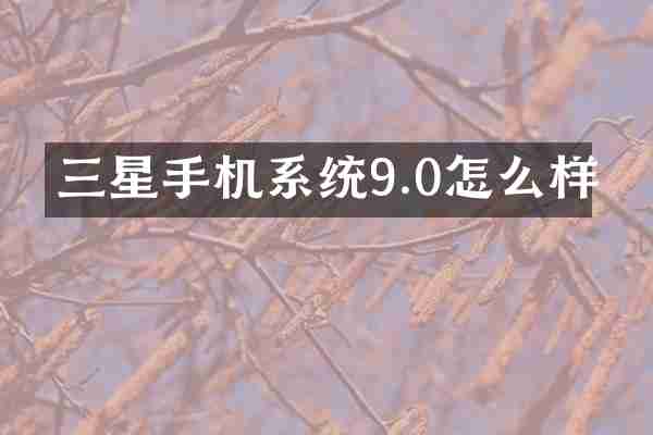 三星手机系统9.0怎么样