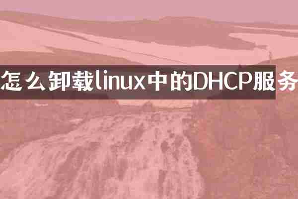 怎么卸载linux中的DHCP服务