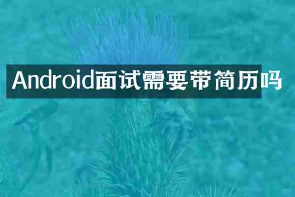 Android面试需要带简历吗