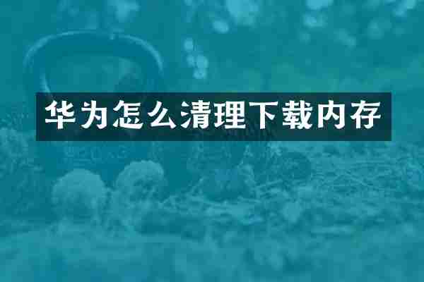 华为怎么清理下载内存