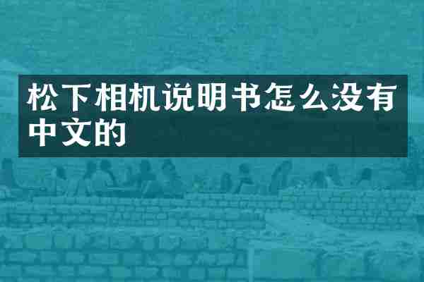 相机说明书怎么没有中文的