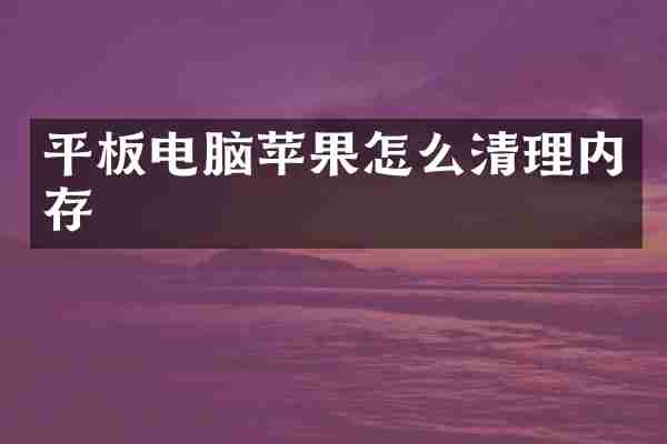 平板电脑苹果怎么清理内存