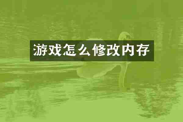 游戏怎么修改内存