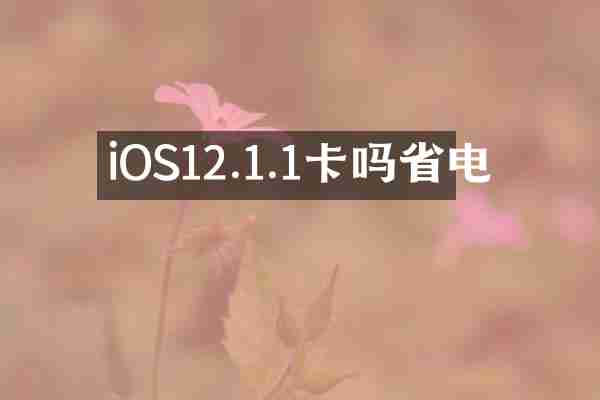iOS12.1.1卡吗省电