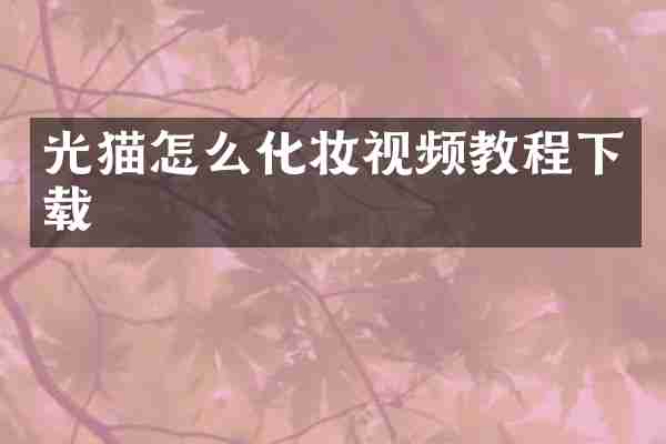 光猫怎么化妆视频教程下载